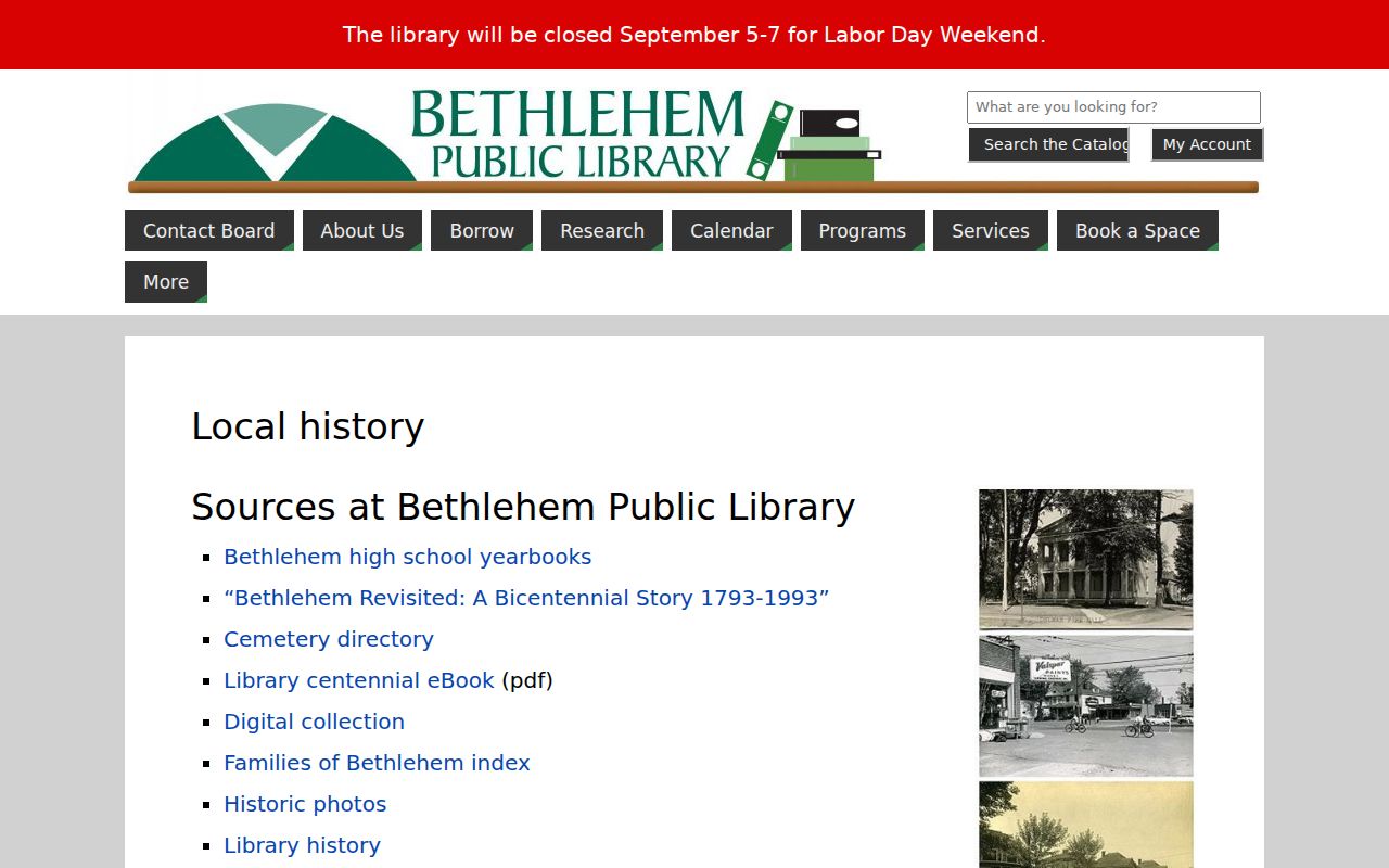 Bethlehem city directory research at the Bethlehem Public Library Local History page